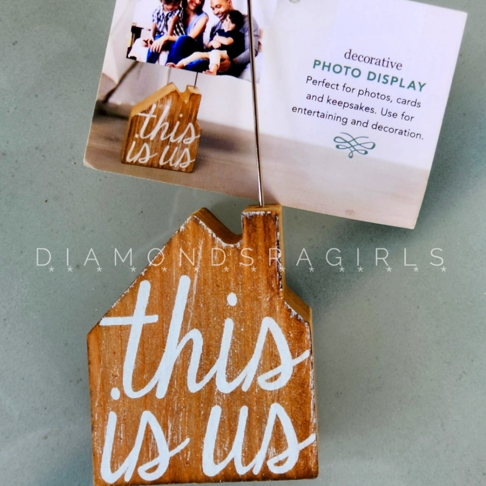 NWT This Is Us Wood Block Picture Card Photo Holder Stand